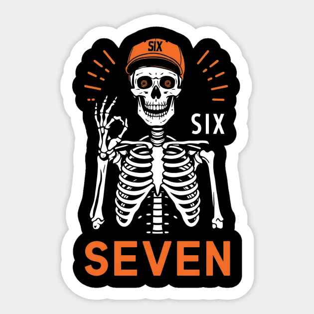 Skeleton Hand Gesture With Six Seven Sticker by ArtistTee ⭐⭐⭐⭐⭐